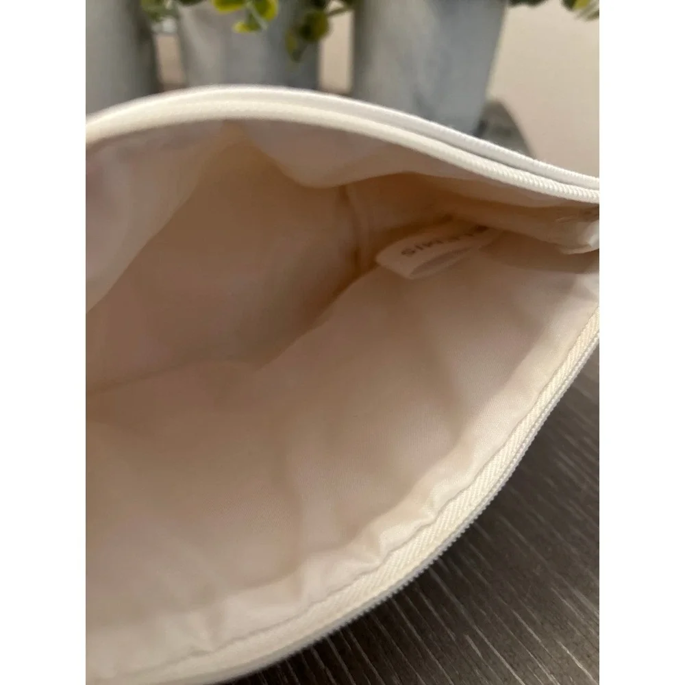 Elemis White Faux Leather Cosmetic Makeup Bag‎